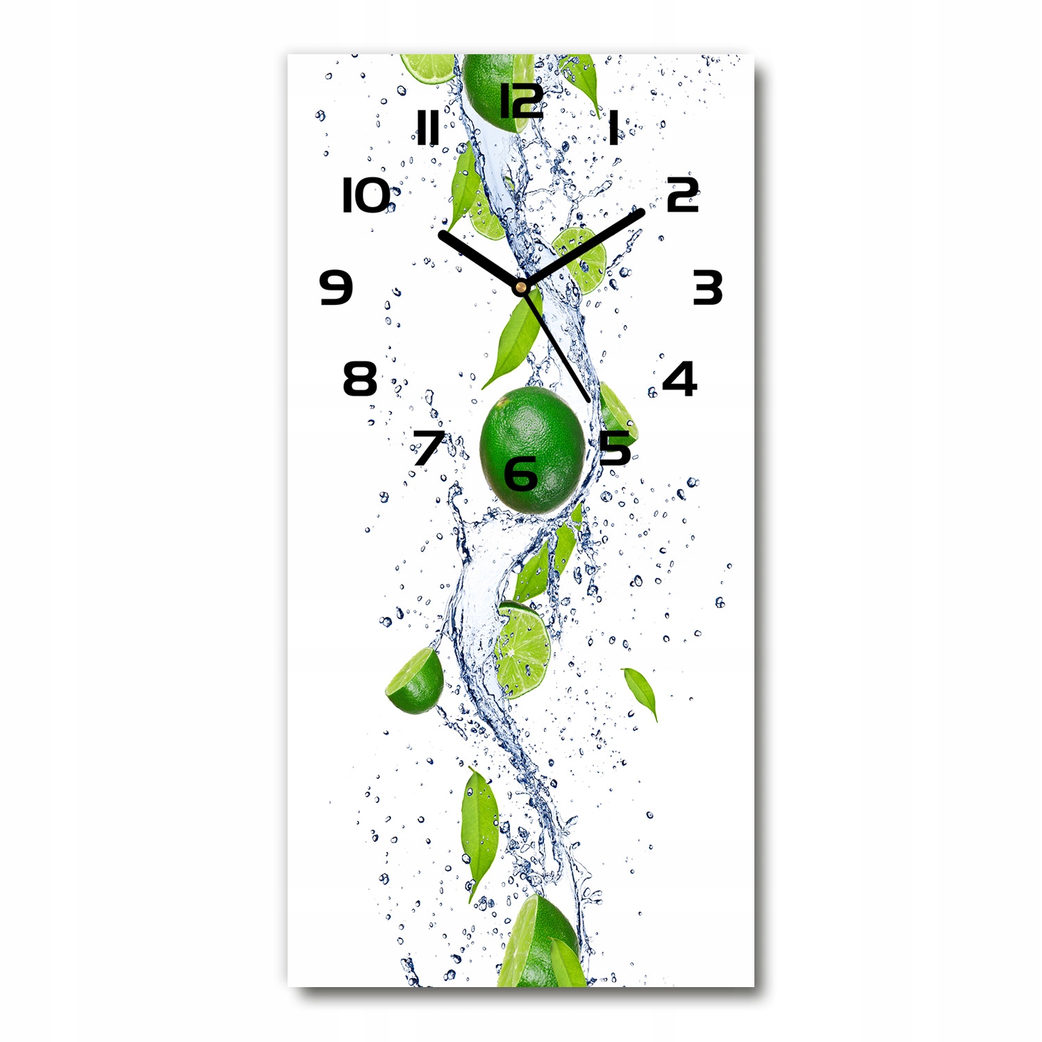 

Nowoczesny pionowy szklany zegar Limonka 30x60 cm