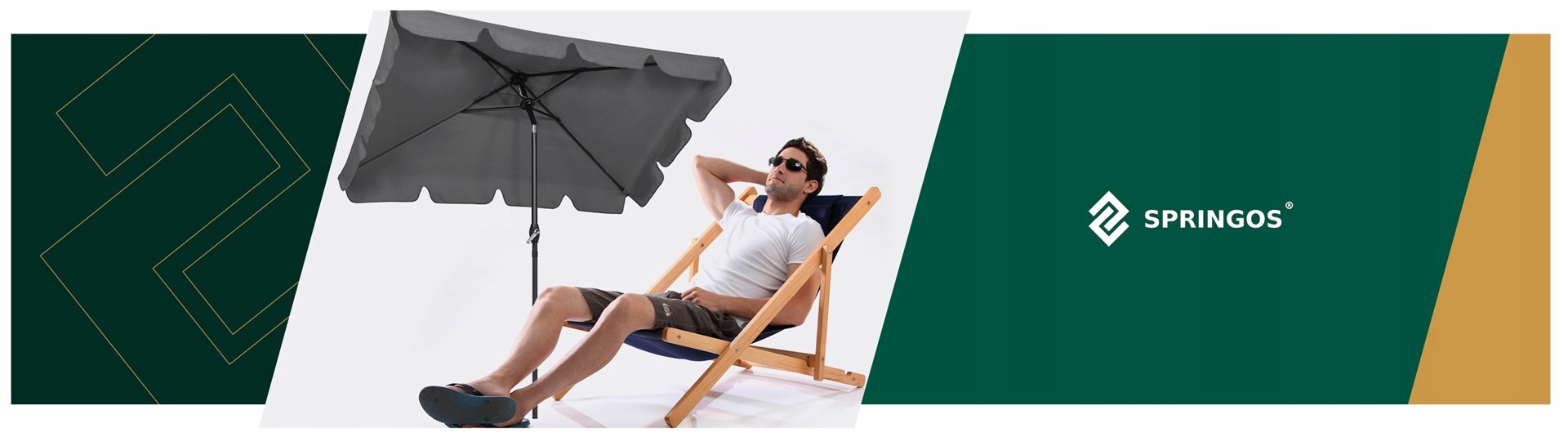 PARASOL OGRODOWY ŁAMANY SKŁADANY DUŻY SOLIDNY SZARY MOCNY 240cm Z KORBĄ Producent Springos