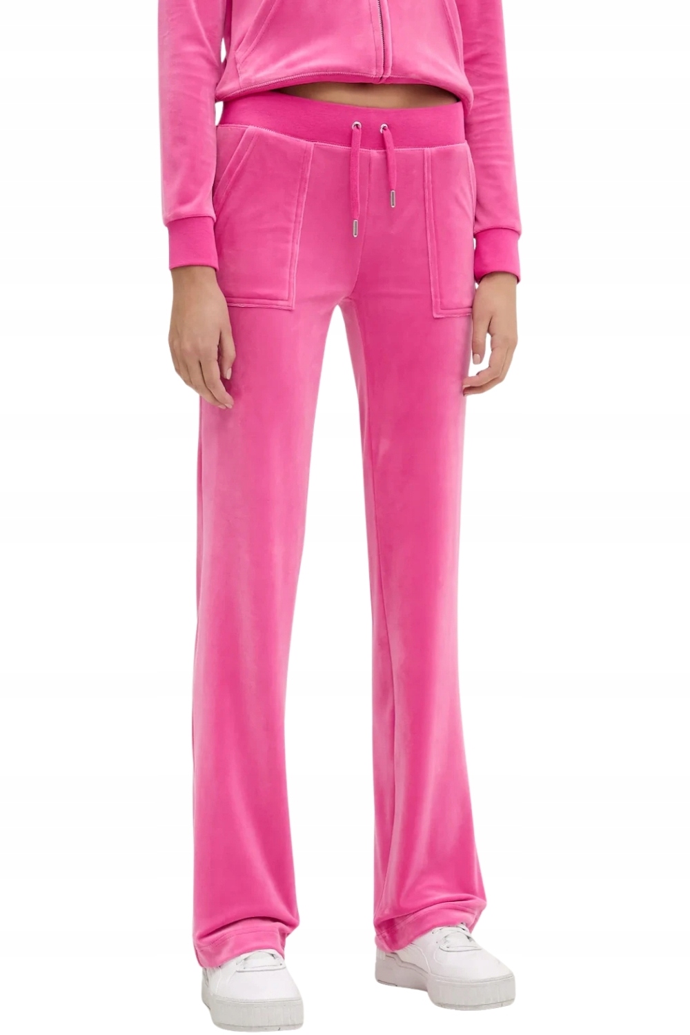 Juicy Couture Růžové dámské velurové kalhoty Del Ray Pocket Pant Xs