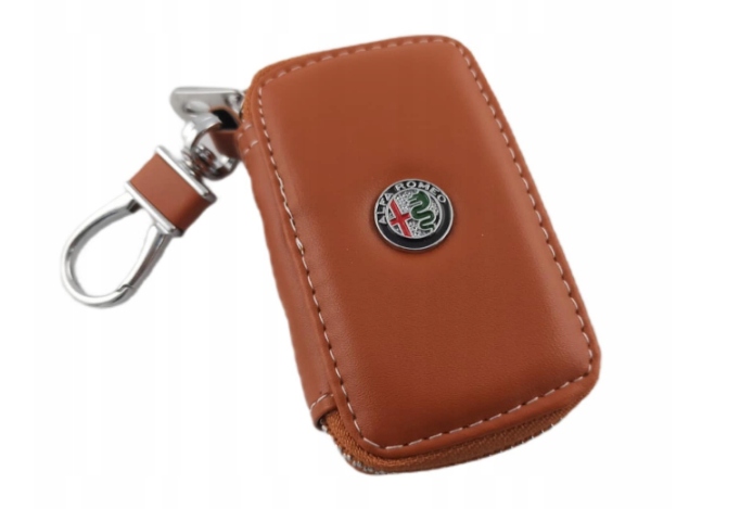 Alfa Romeo Etui Pokrowiec Skórzany Na Kluczyk Brązowy