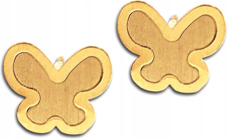 Kolczyki złote 14k na sztyft sztyfty motylki ze złota 585 celebrytki 14k