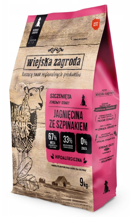 Wiejska Zagroda Jagnięcina Szpinak 9kg