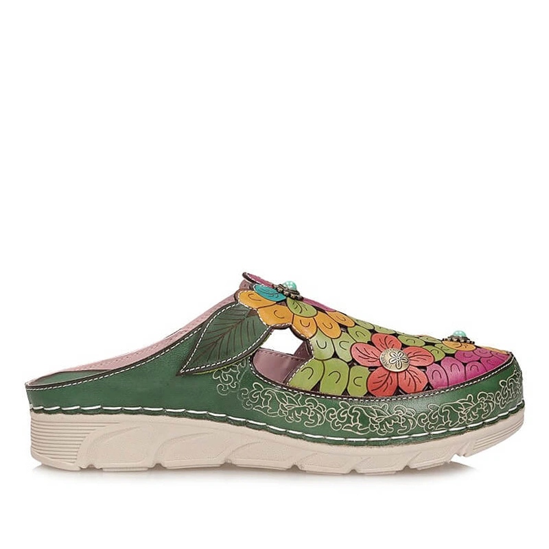 Nazouváky pantofle Laura Vita 0007644 Dorry 22- Kaki- F6 zelené nazouvací