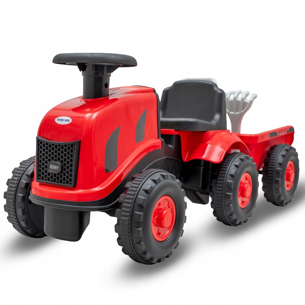 Babymix Benny traktor z przyczepą i narzędziami, jeździdełko Baby Mix Red
