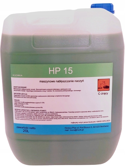 

HP15 płyn do nabłyszczania w zmywarce gastro 20l