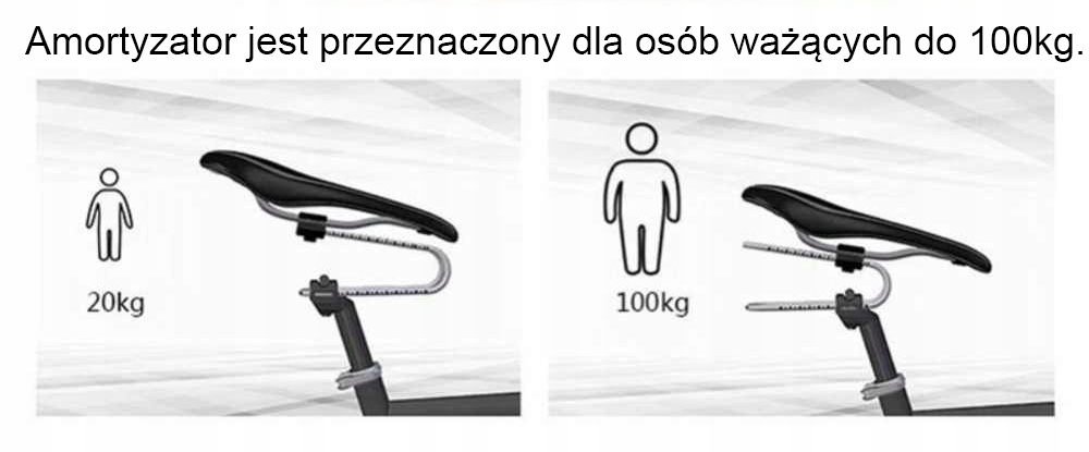 AMORTYZATOR SIODEŁKA DO ROWERU REGULOWANY UNIWERSALNY ALUMINIOWY Waga 759 g