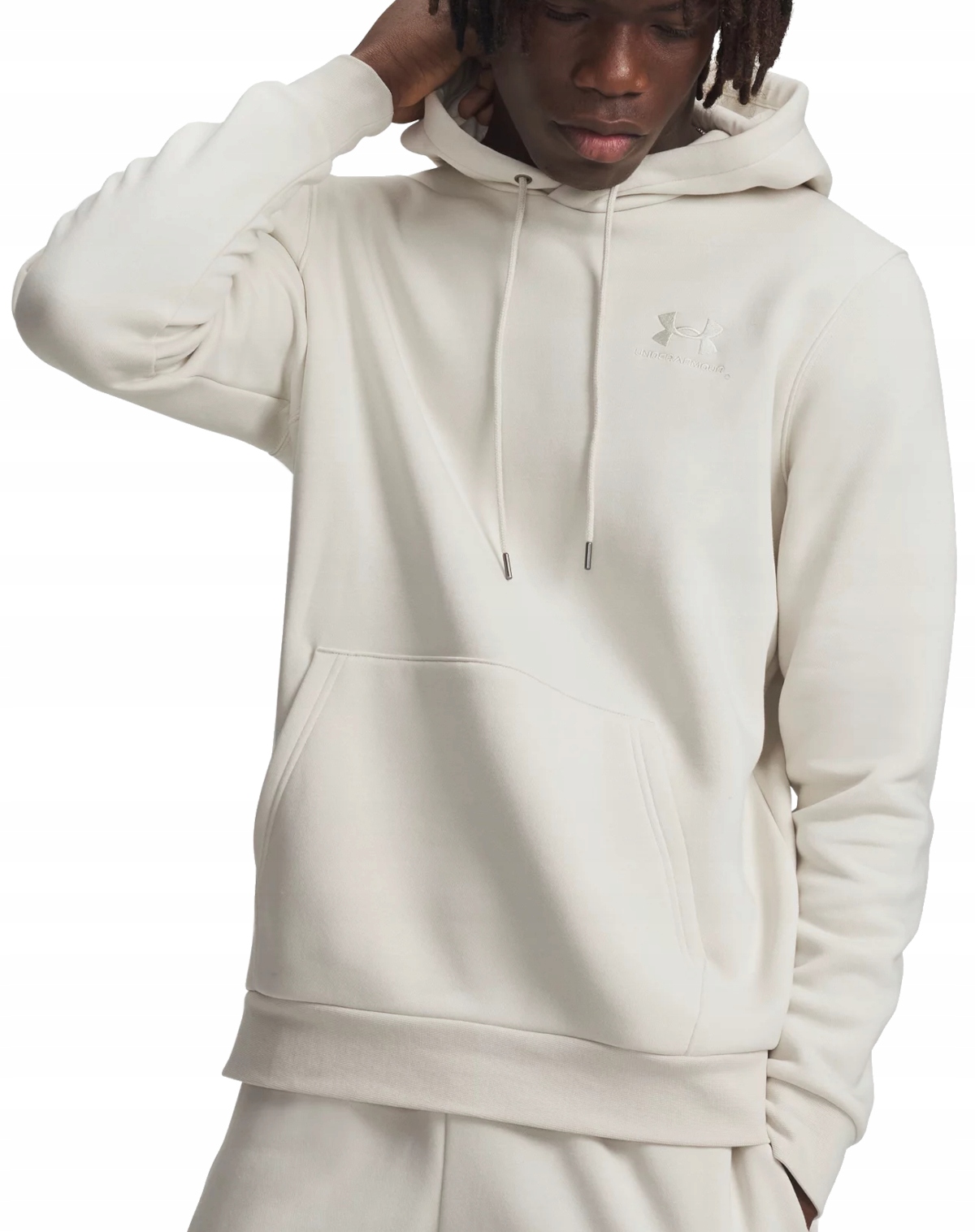 pánská mikina Under Armour 1373880-110 sportovní béžová tepláková s kapucí L