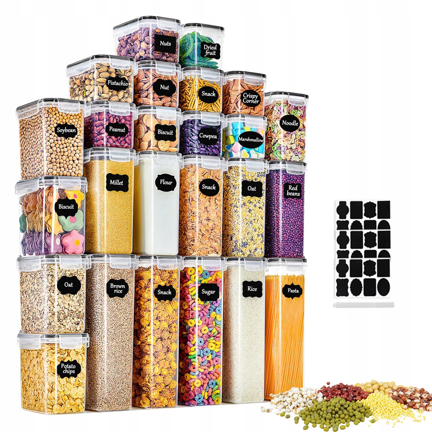 Hermetické Nádoby Na Skladování Potravin, Vzduchotěsné, 25 Ks