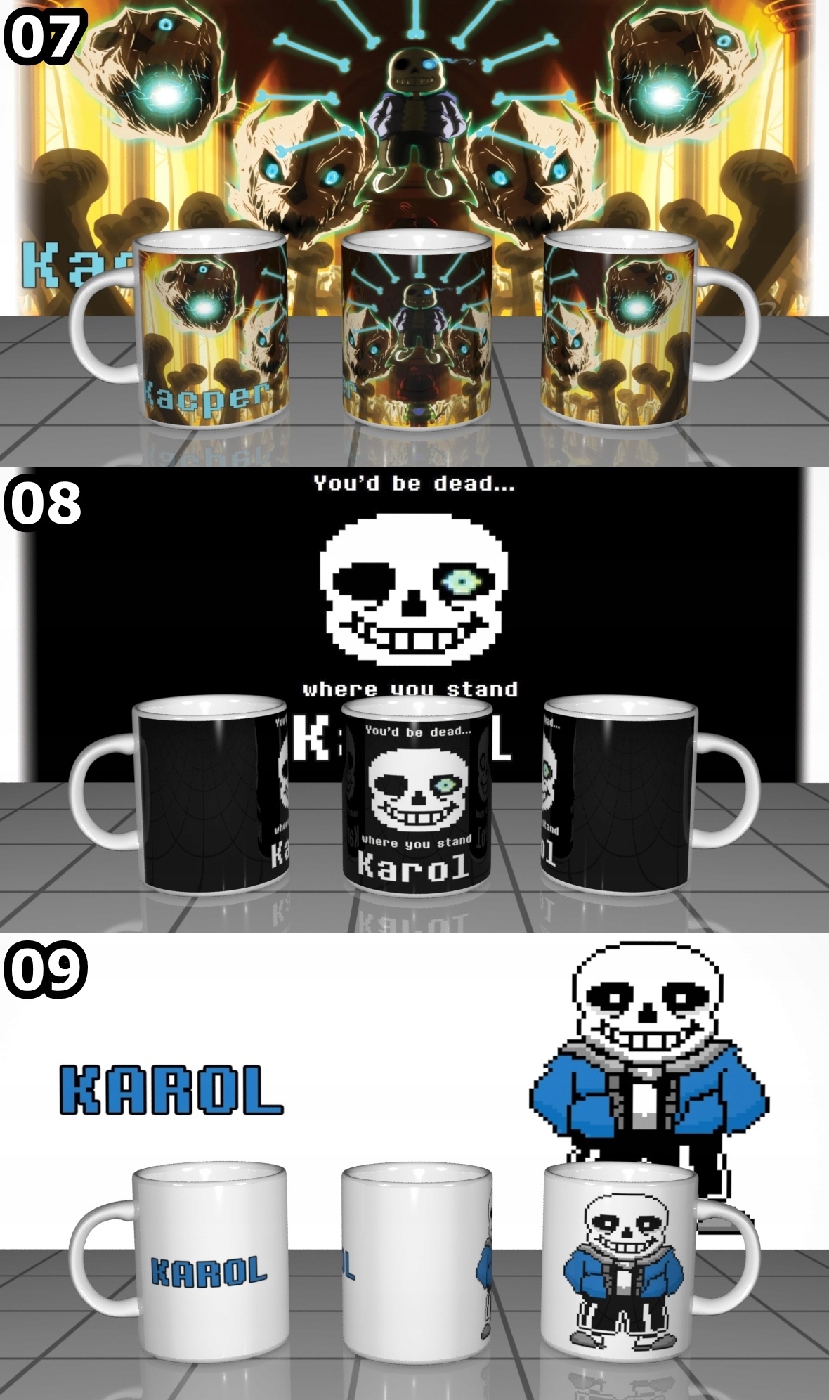 KUBEK UNDERTALE Sans Papyrus Toriel + KARTONIK Rodzaj gadżetu gamingowy