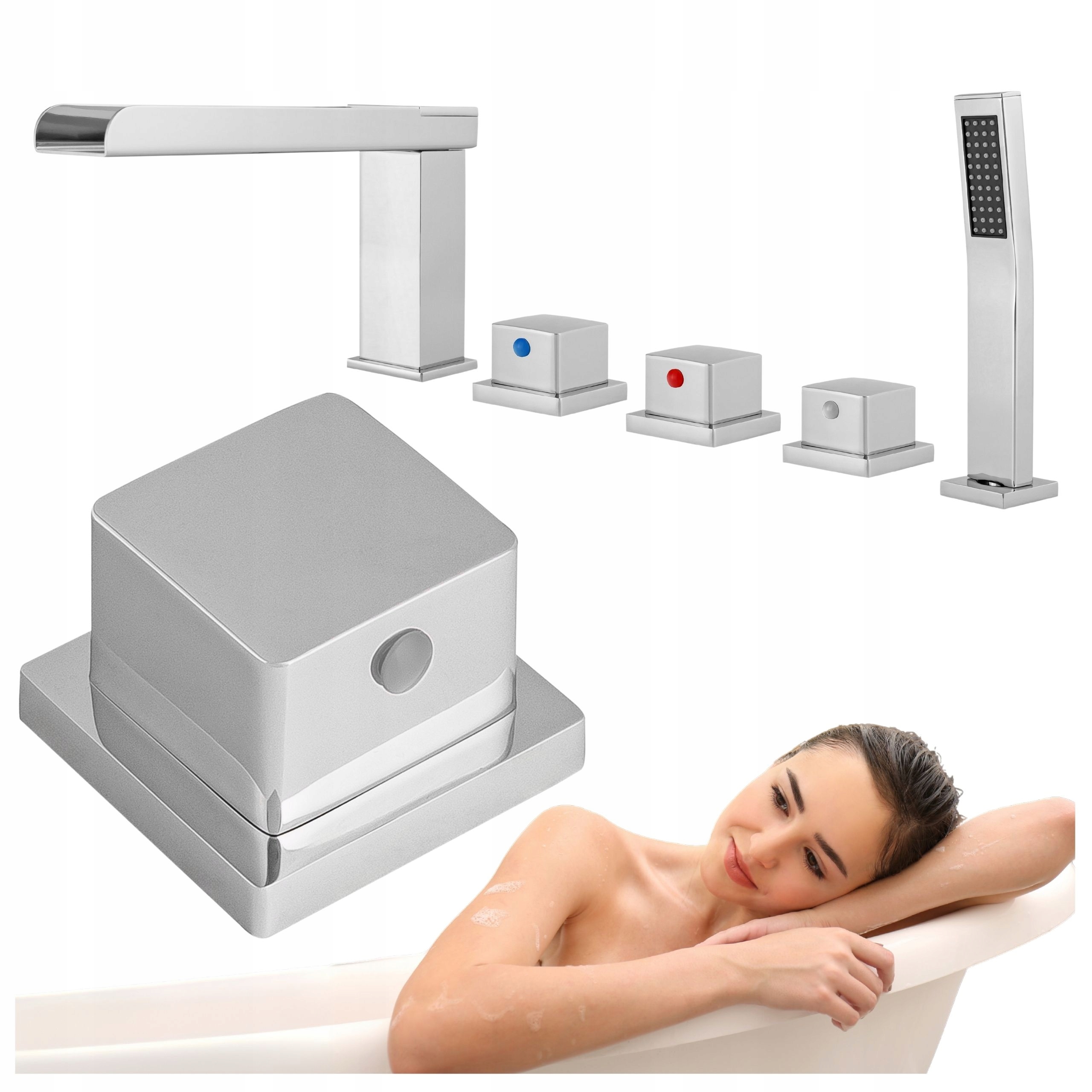 Vanová Baterie 5-OTVOROVÁ Vanová Stojánková, Chrom