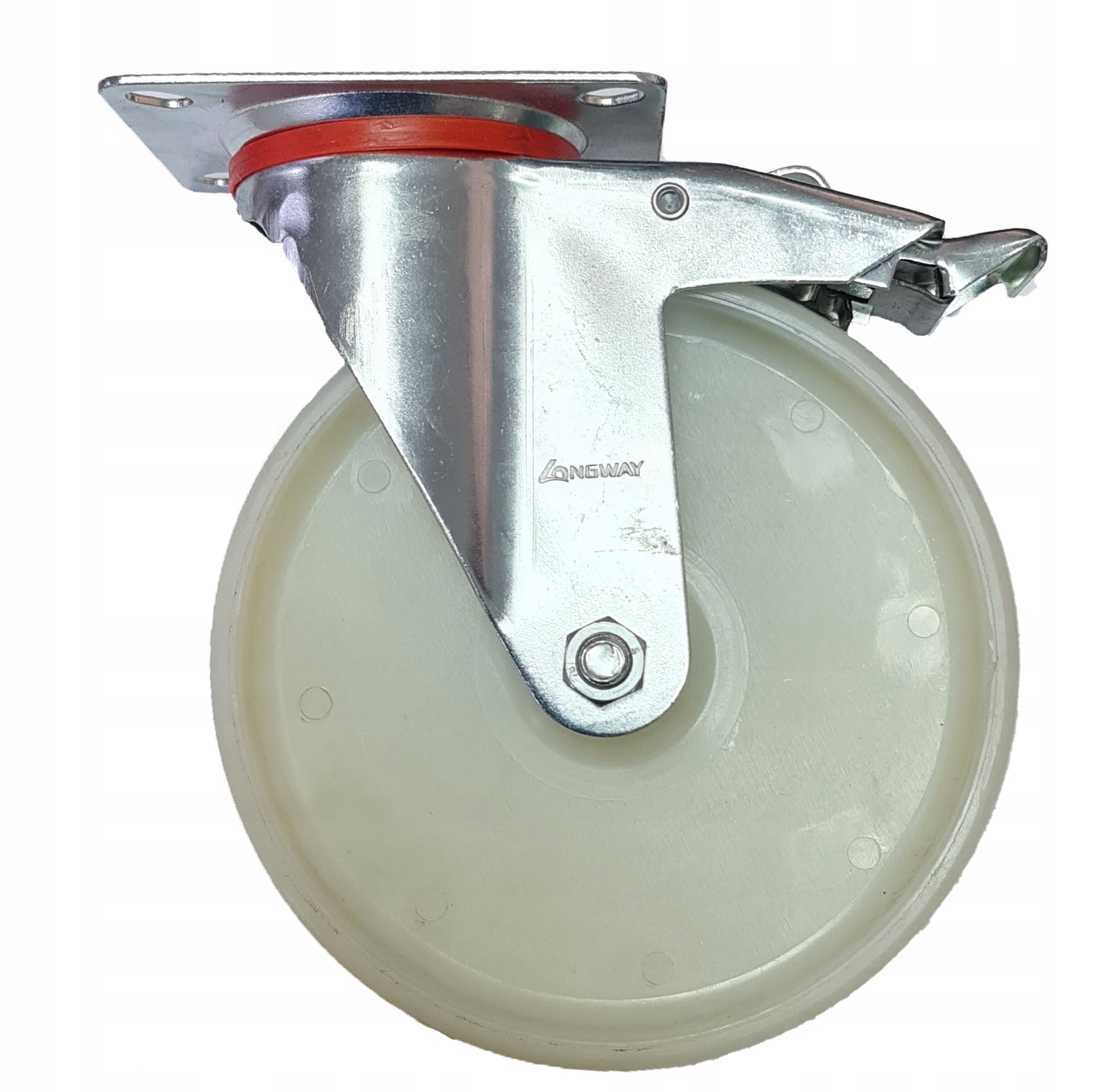 KOŁO OBROTOWE POLIAMID DO WÓZKA 200 mm Z HAMULCEM