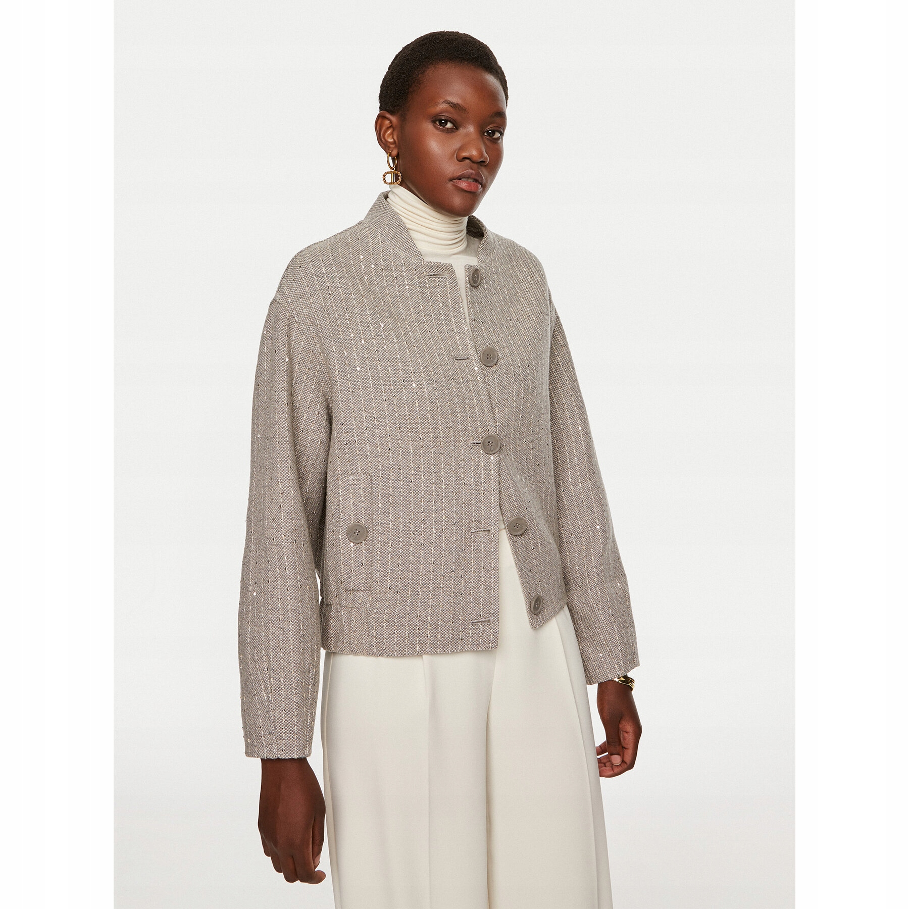 Twinset Damskie Kurtka bomber Szary