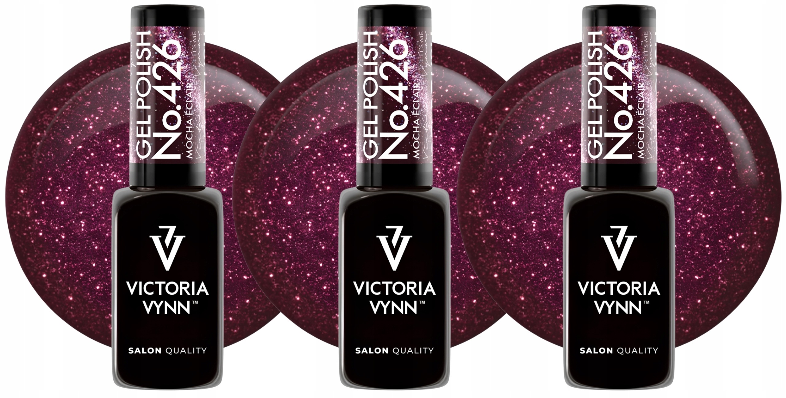 3 x Victoria Vynn Gel Polish 426 Cat Eye Mocha Éclair, 8 ML