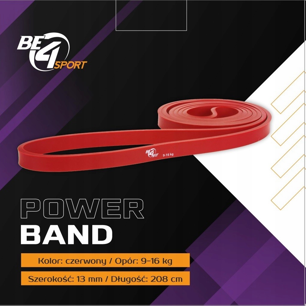 GUMA OPOROWA TRENINGOWA DO ĆWICZEŃ ROZCIĄGANIA POWER BAND OPÓR 9-16kg Kod producenta 5053