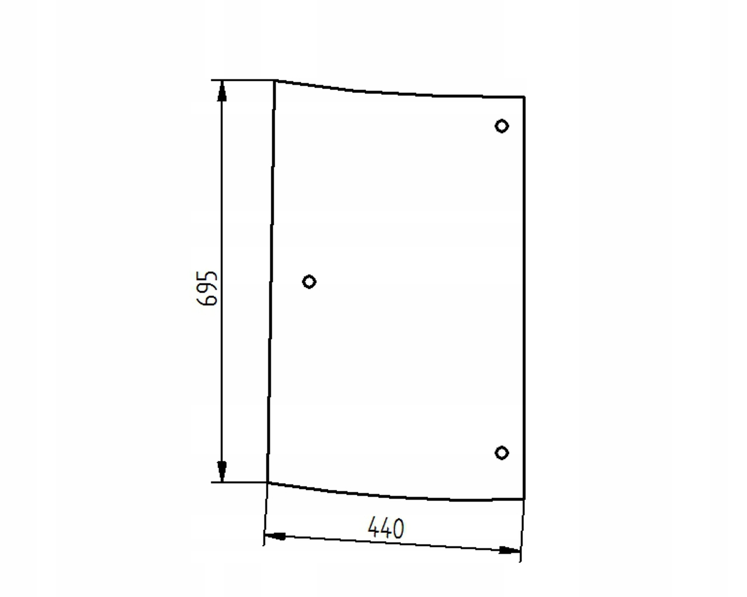 sklo pro traktor Kubota rohové levé T029070532