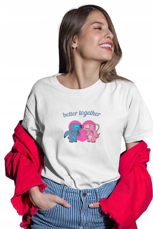 

Koszulka Damska Lilo i Stich Love Stich Biała 2 M
