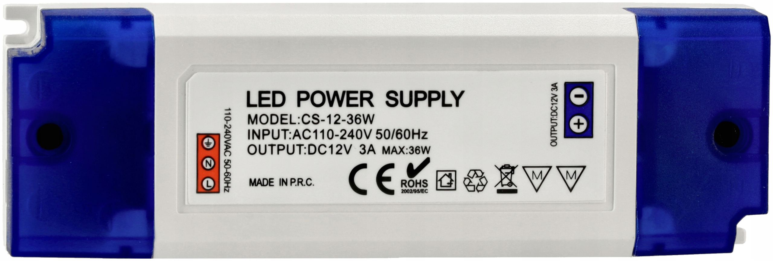 ZASILACZ LED 12V MEBLOWY 3A 36W DO TAŚMA TAŚMY LED Transformator Stan opakowania oryginalne