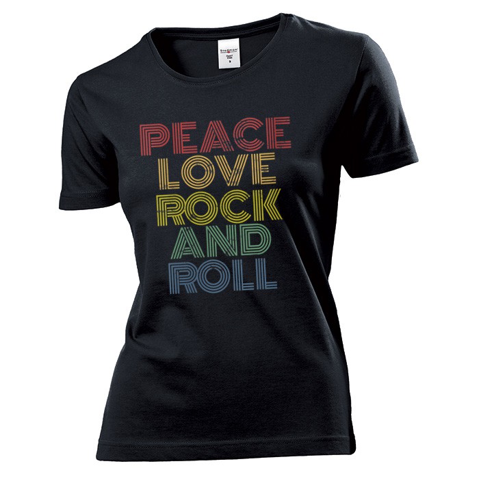

Koszulka damska Peace Love Rock and roll S