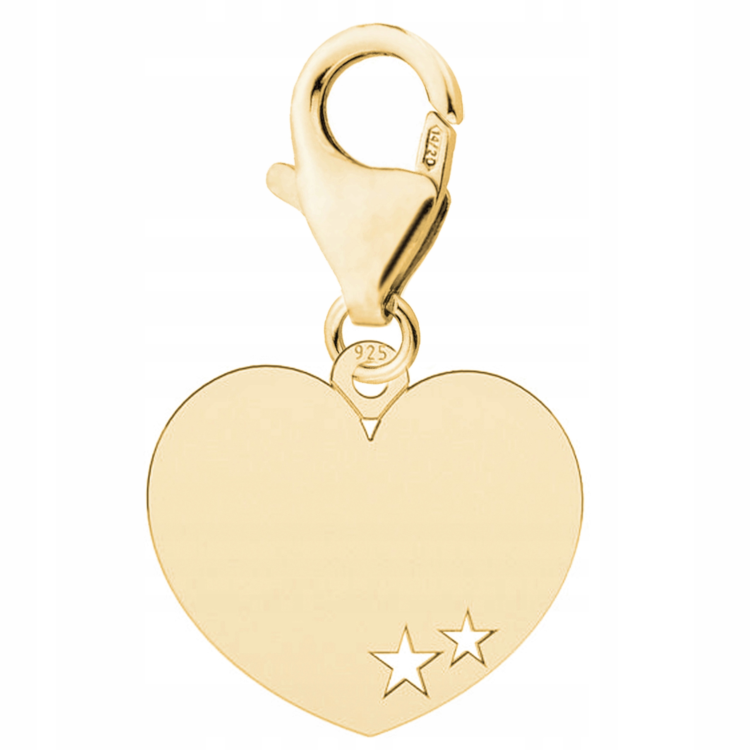 Zlatý závěsný přívěsek Srdce Hvězdičky stříbro 925