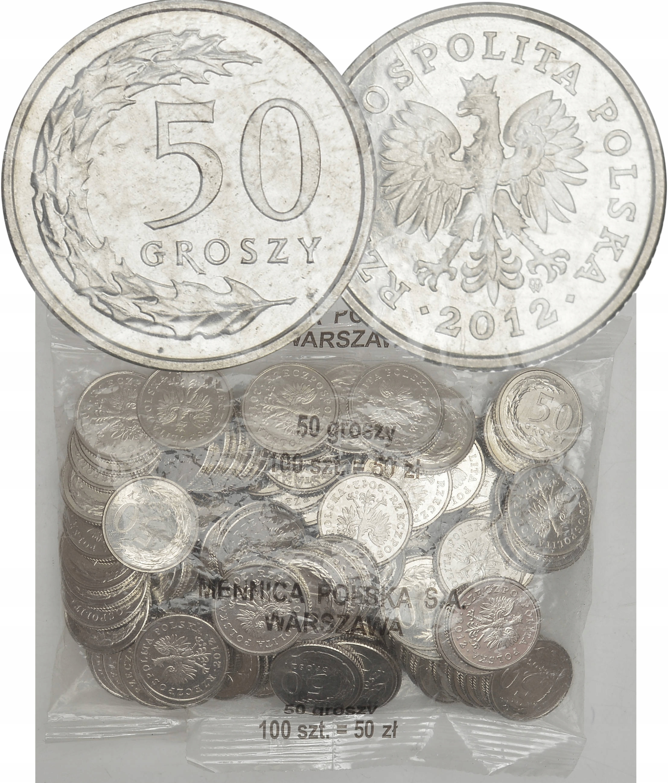 6.ec.ZEST.III RP, SASZETKA MENNICZA 50 GROSZY 2012 MW