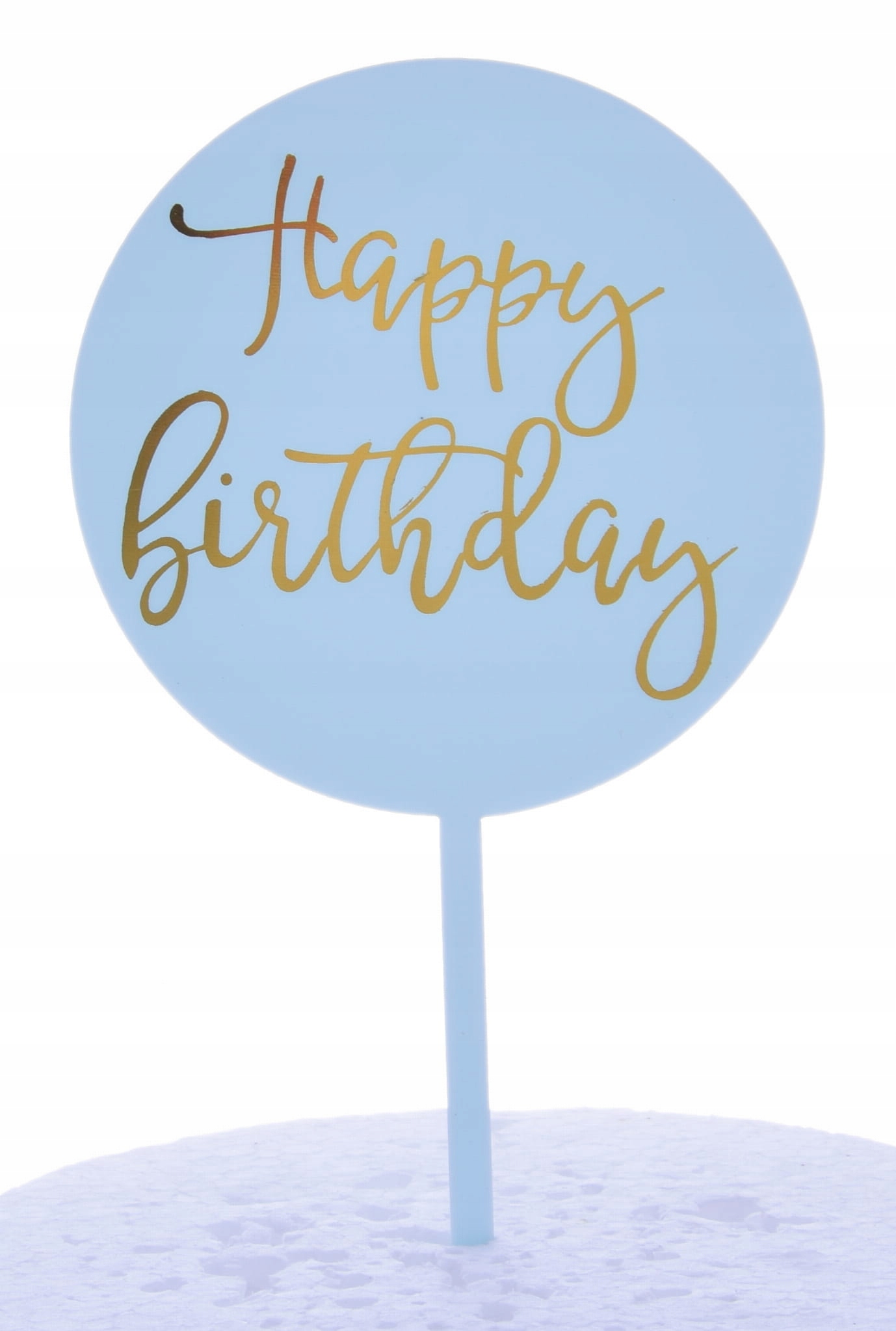 

Topper akrylowy Koło Happy Birthday Błękitny