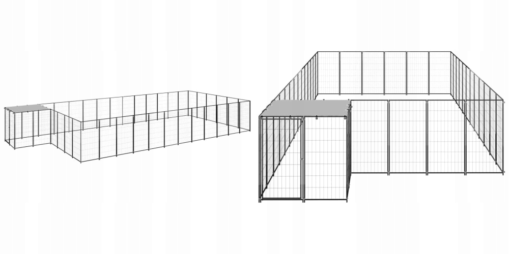 Levně Černá, Kotec pro psa, ocelová, 99 m², 22