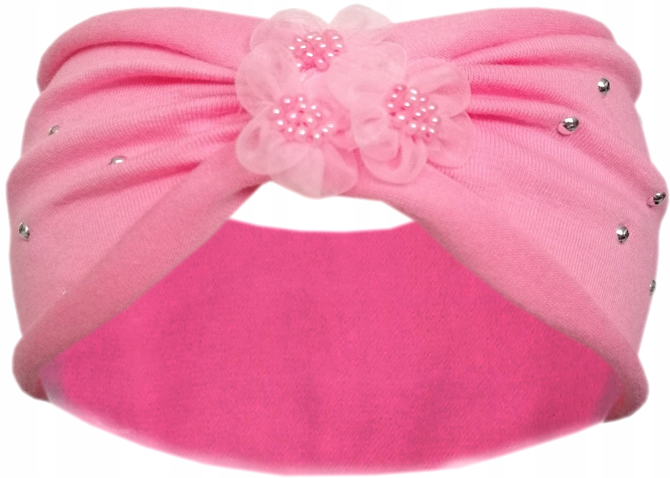 

Opaska Dziecięca Niemowlęca Turban Kwiaty Perełki