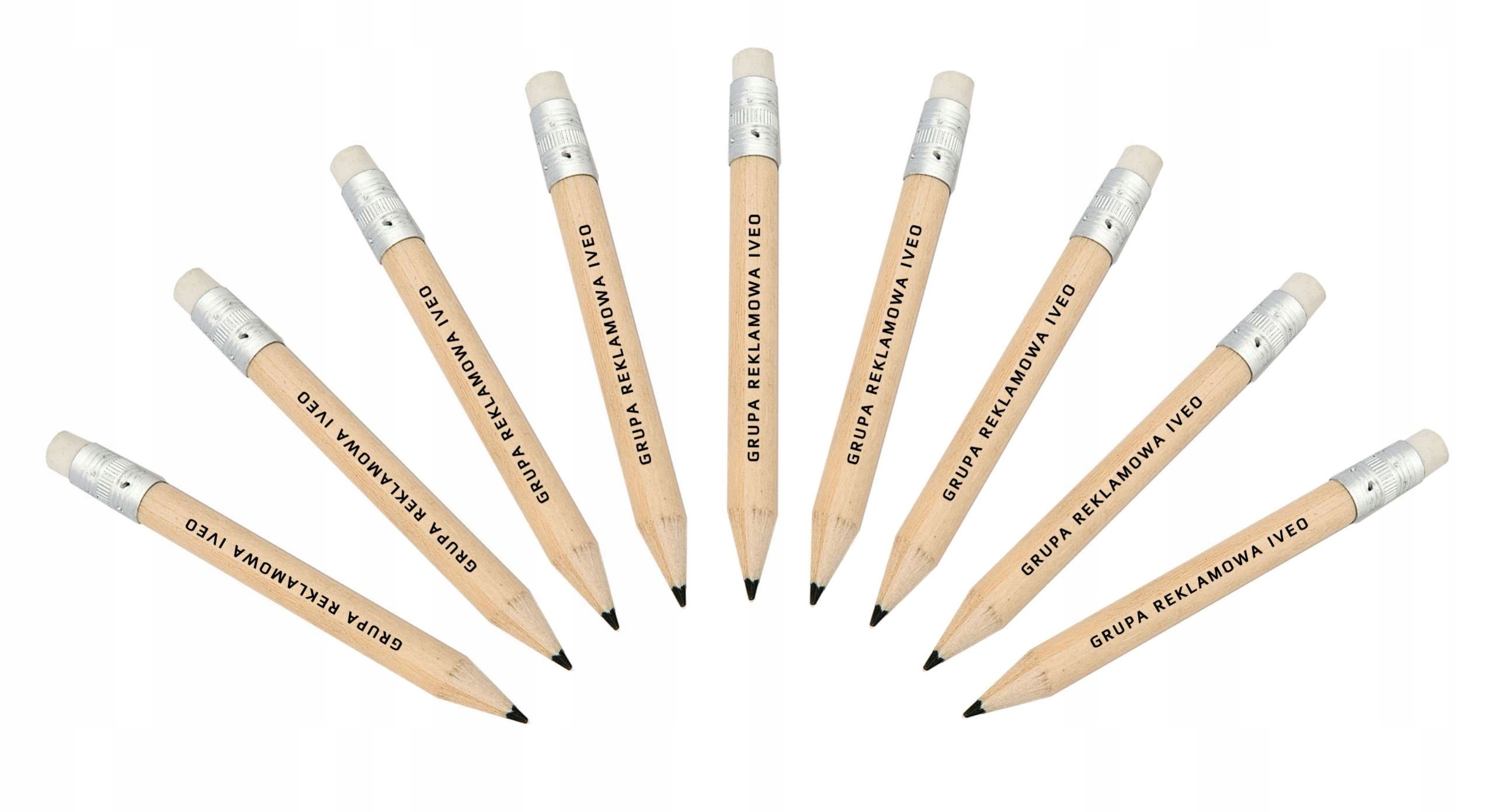 100 x MINI Ołówek eko z TWOIM NADRUKIEM, LOGO