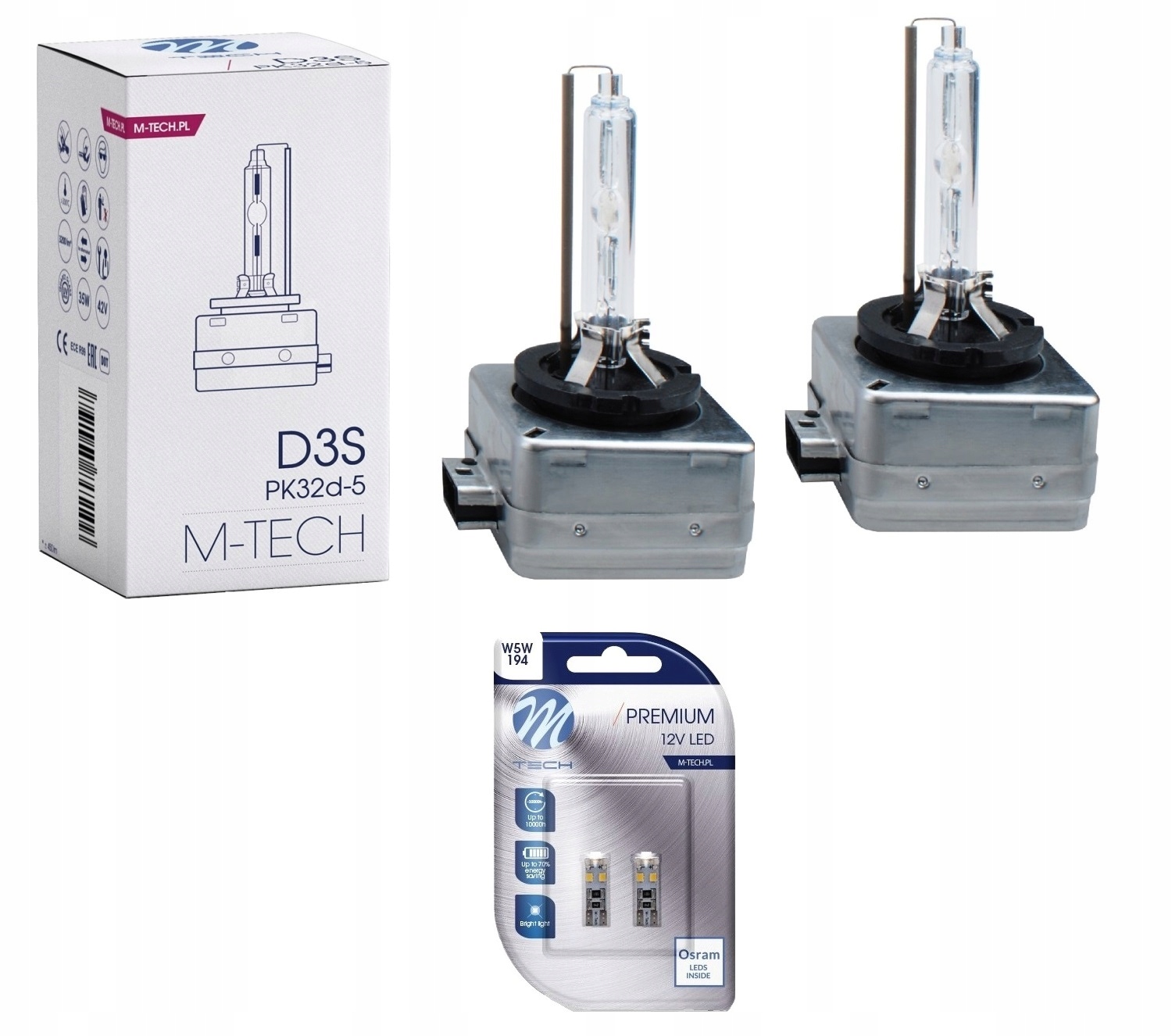 

Xenon D3S 8000K Palnik W5W Osram Led M-tech