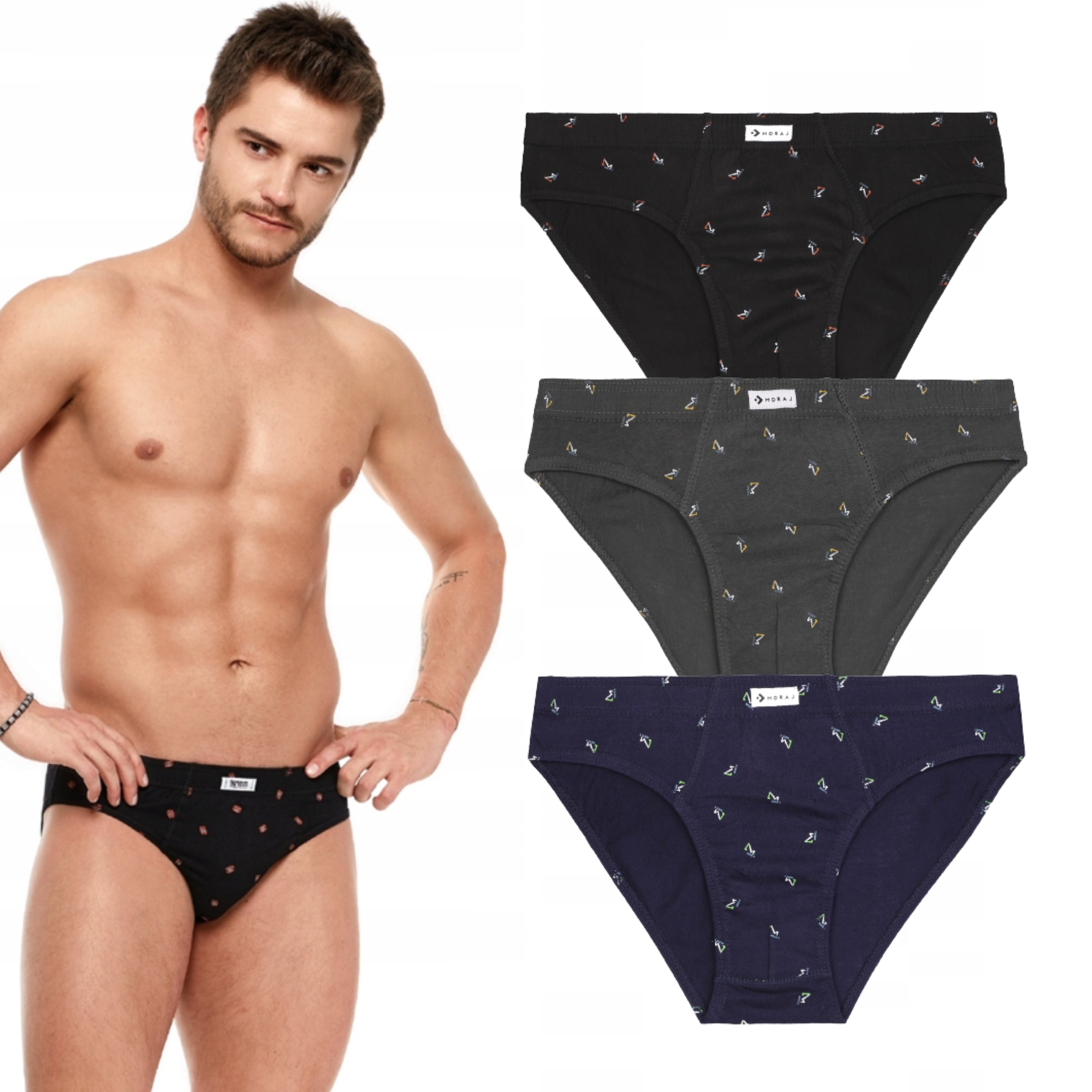 SLIPY MAJTKI MĘSKIE 100% BAWEŁNA 3pak MORAJ M