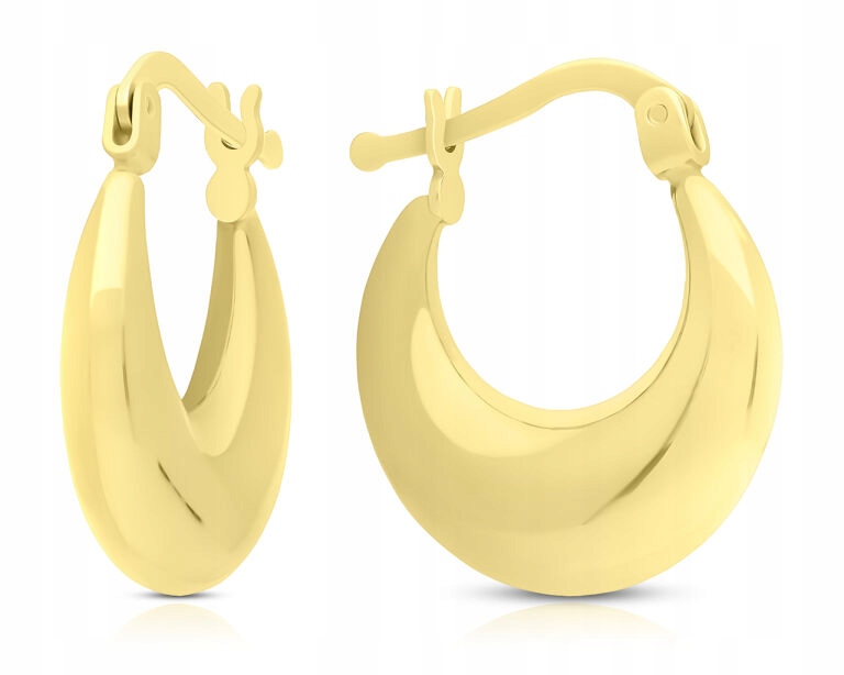 Zlaté Náušnice Závěsné Hladké Tlusté Módní Vzor Pro Ženy 585