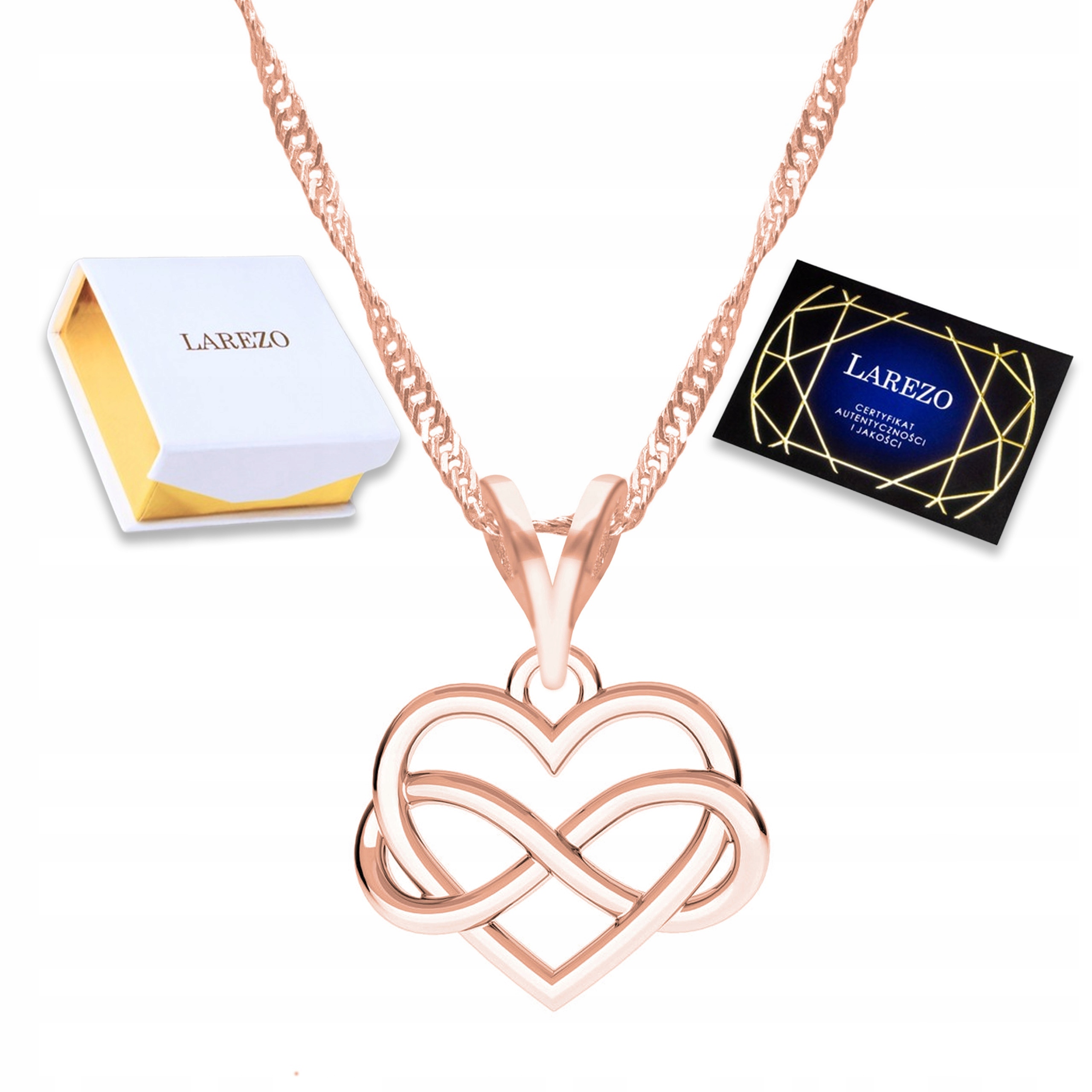 Náhrdelník Pozlacený Nekonečno Srdce Věčná Láska Forever Stříbro 925