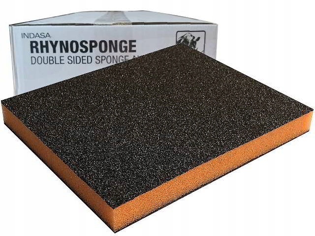 INDASA RHYNOSPONGE Gąbka ścierna Dwustronna Mokro/sucho Pomarańczowa P120