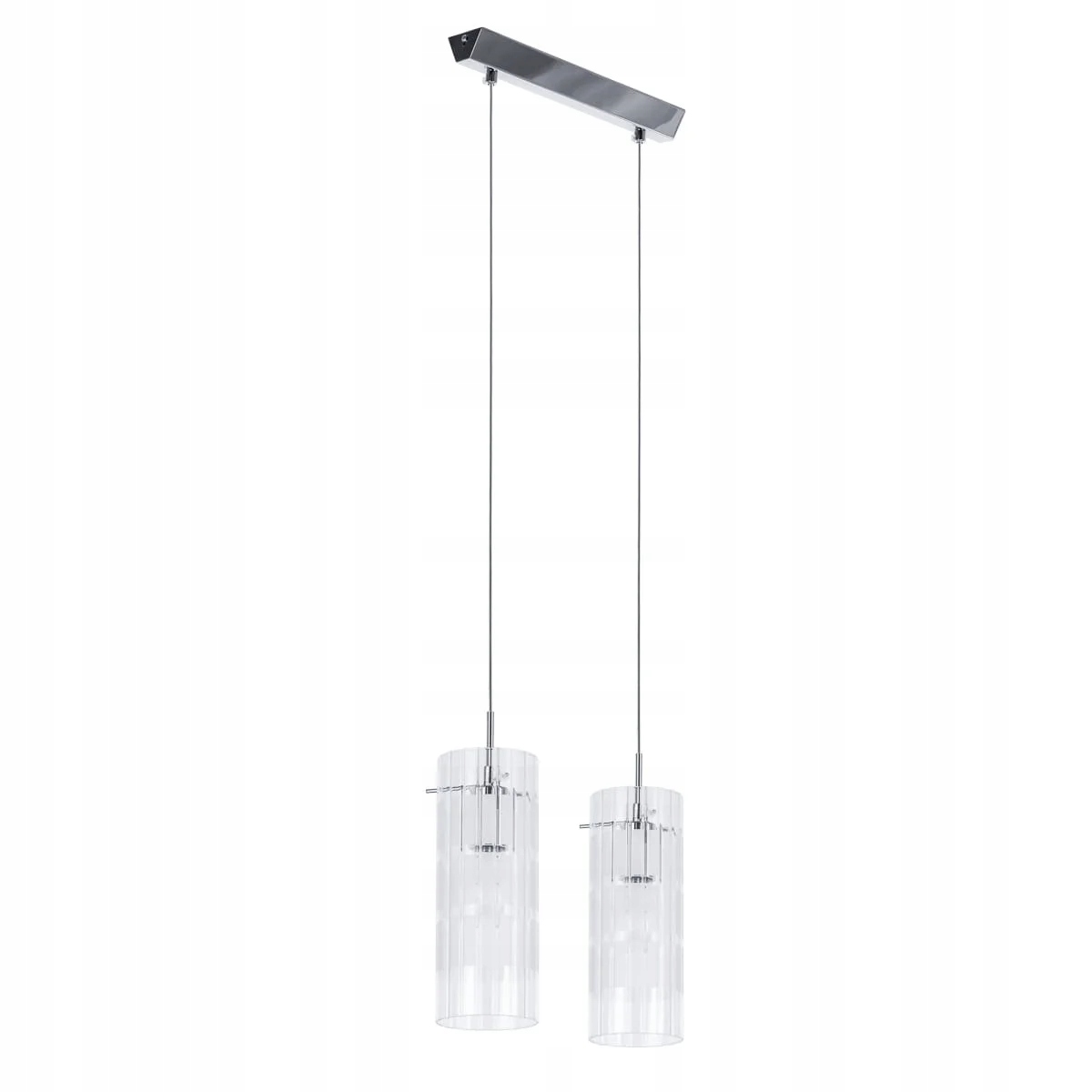 Italux Max Závěsná lampa E27 chrom sklo 2-bodová 120 cm