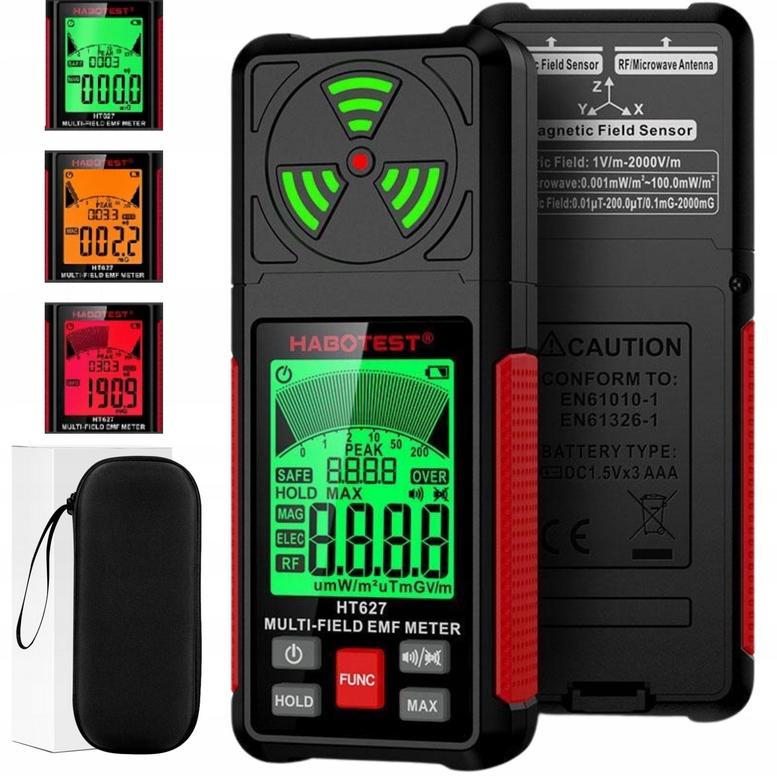 Habotest HT627 LCD měřič elektromagnetického pole Geigerův počítadlo
