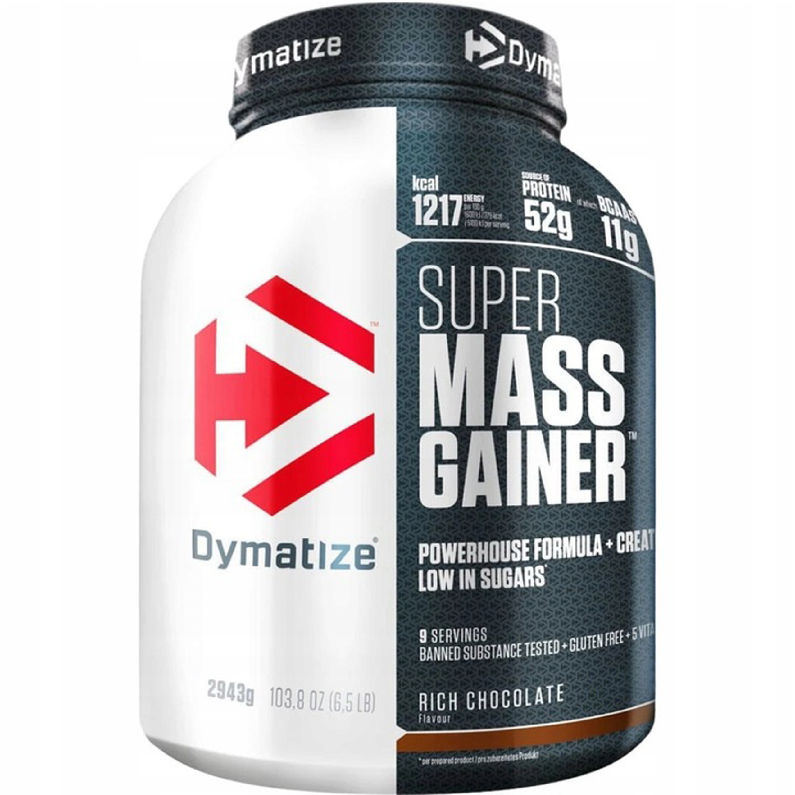 Gainer Dymatize Mass Gainer 2943g Čokoláda Masa Bílkoviny Uhlí