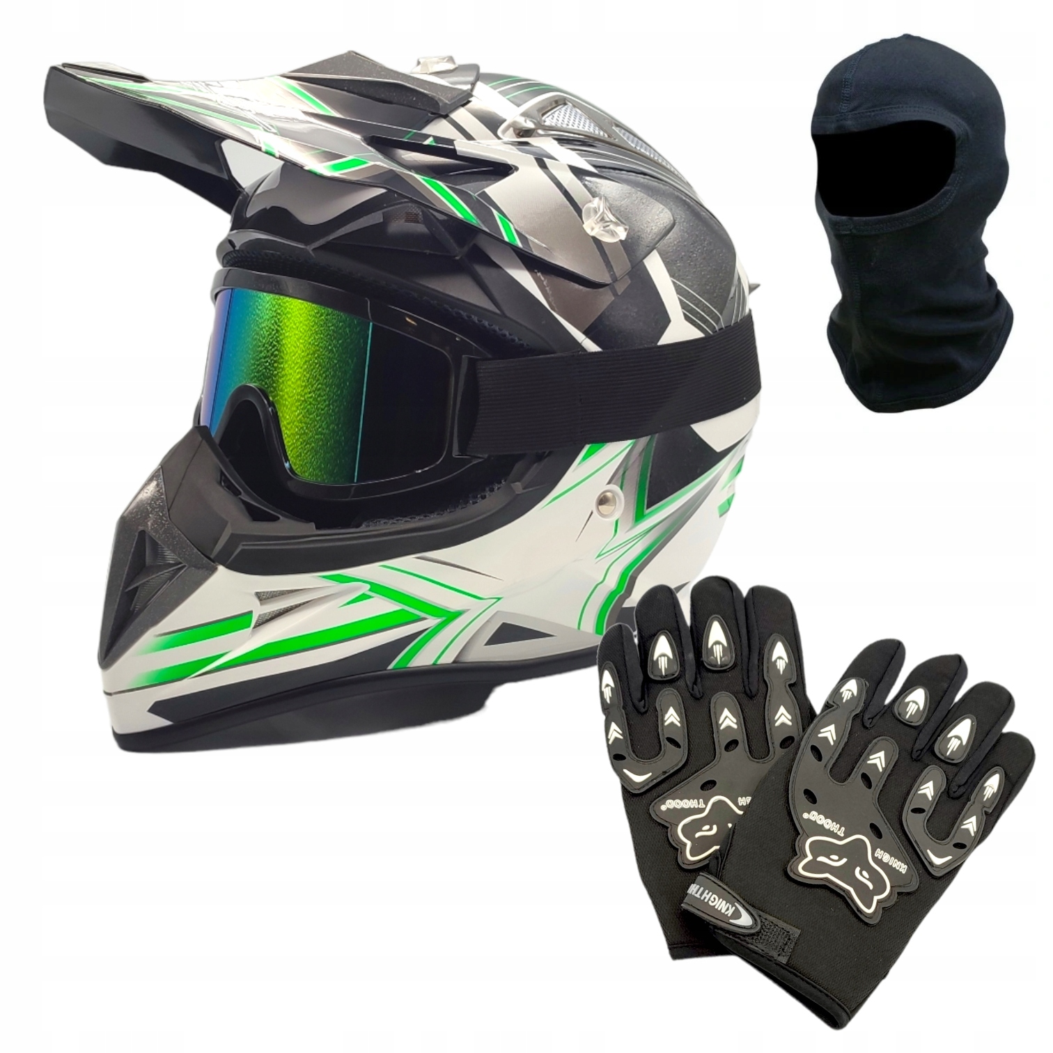 

Kask Motocyklowy Dziecięcy Enduro Cross S Zestaw