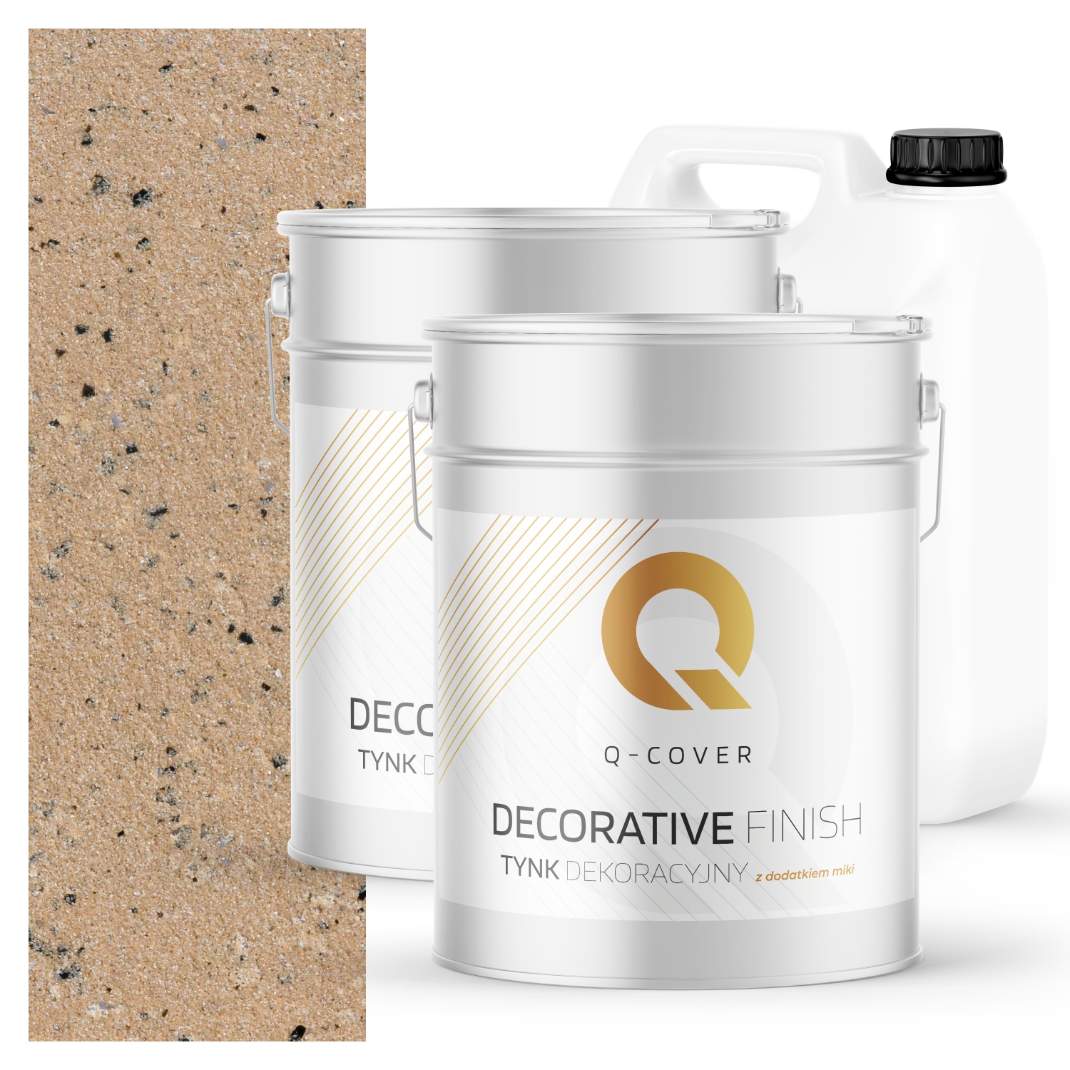 Dekorativní Omítka Sada Na 7 m2 Béžová S Černou A Stříbrnou Mikou Grunt D813