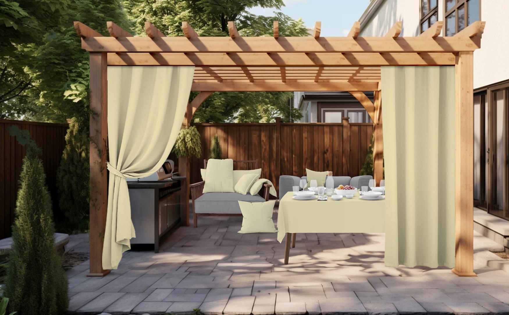 ZASŁONY OGRODOWE 155x200 WODOODPORNE ZASŁONA NA TARAS DO ALTANY PRZELOTKI Producent HomeView