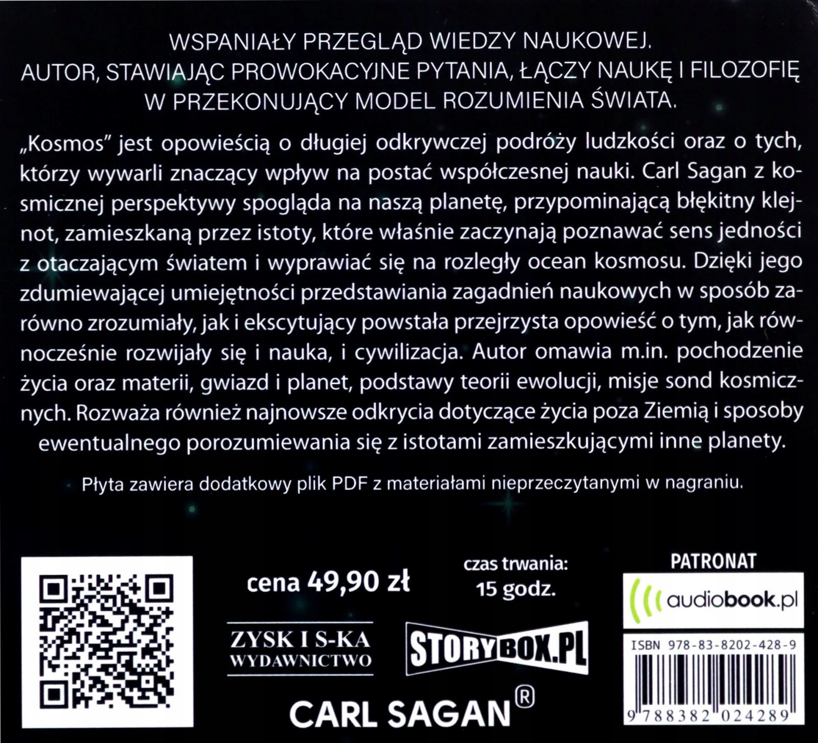 KOSMOS - CARL SAGAN [AUDIOBOOK] Stan opakowania oryginalne