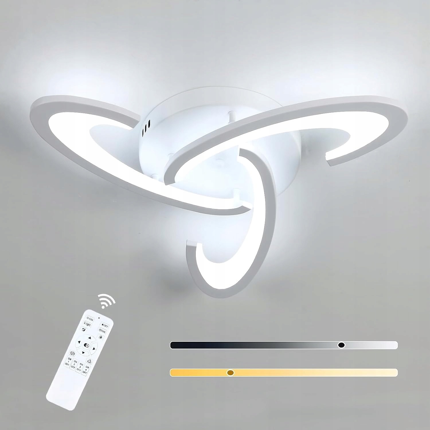 Nowoczesna Lampa Sufitowa Plafon Led Z Pilotem Biala 30W 3000-6000K