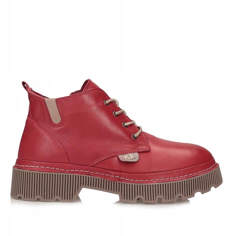 Kotníkové Boty Boty Artiker zateplené 53C0651 červené kožené