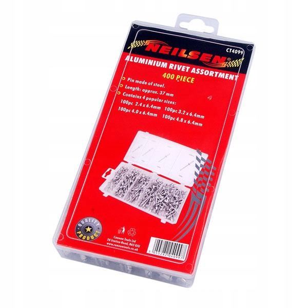 ZESTAW NITÓW ZRYWALNYCH 400 SZT. MIX NITY ZRYWALNE Długość (mm) 6.4