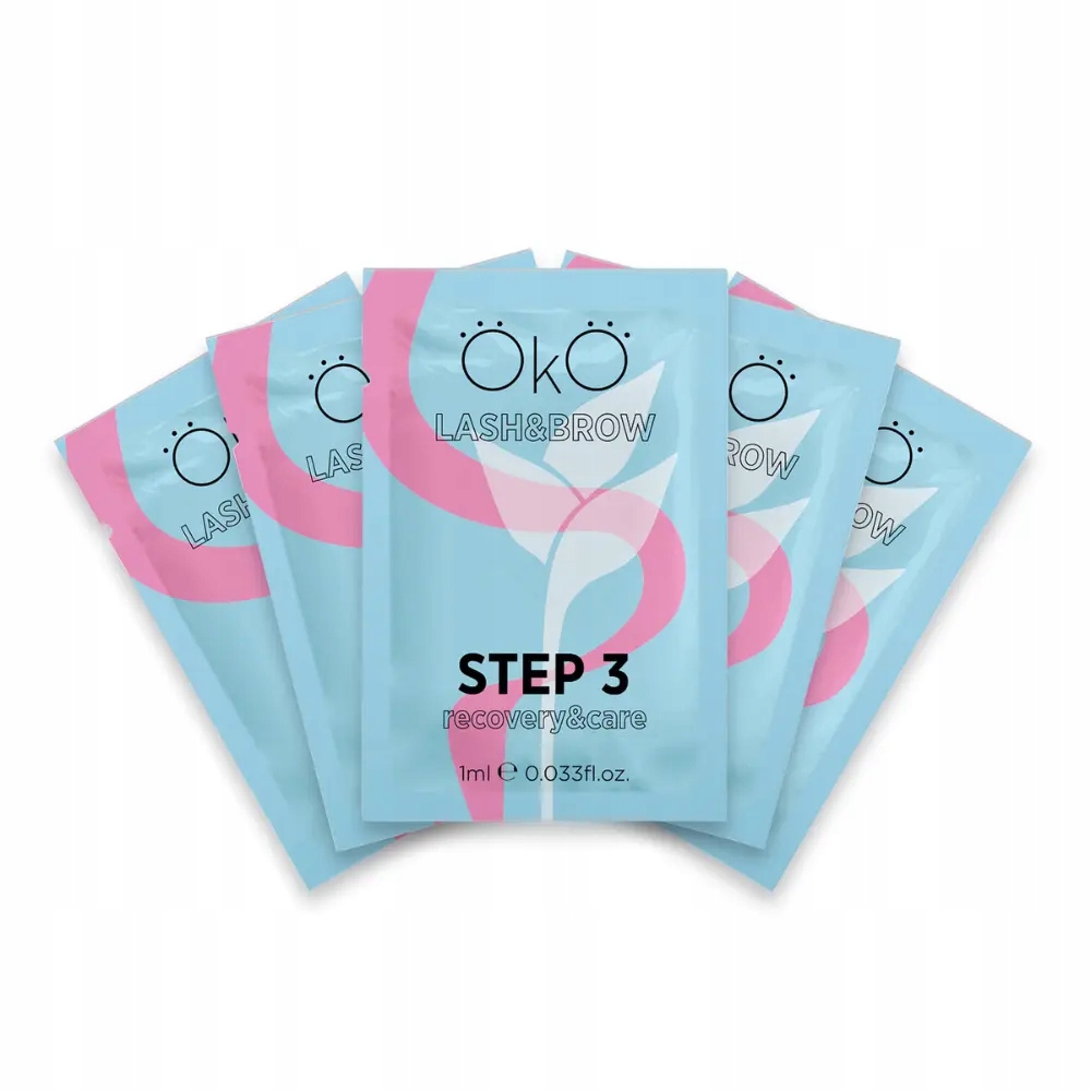 Prostředek na laminování řas a obočí Step 3 Care&recovery, krabička, 5 sáčků