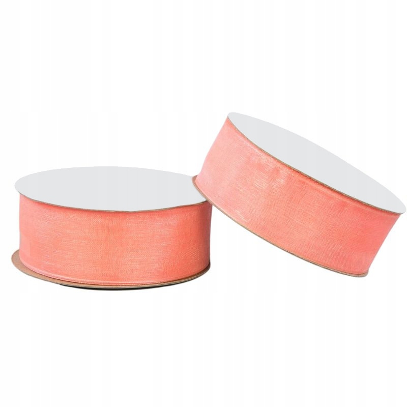 Wstążka Organza Ozdobna Grejpfrutowa 25mm x 25y