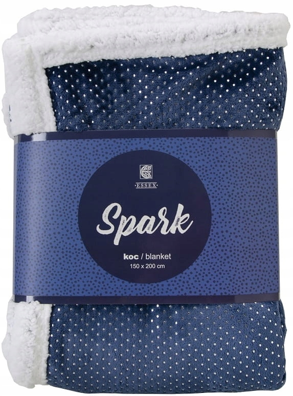 

Niebieski Koc Spark 150X200 CM Obszyty Barankiem