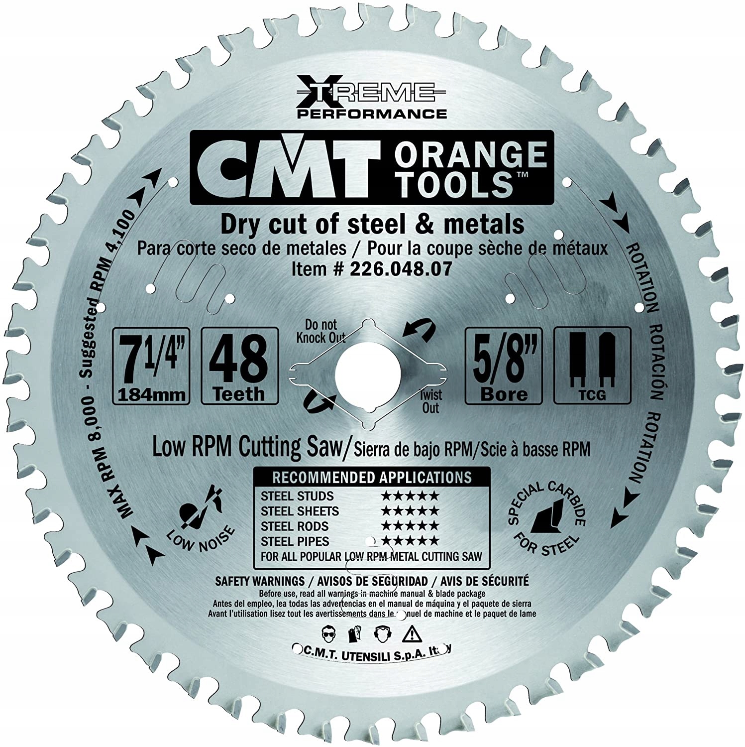 Cmt Pila Hm pro ocel 184x15,87x48Z Ocel Standard