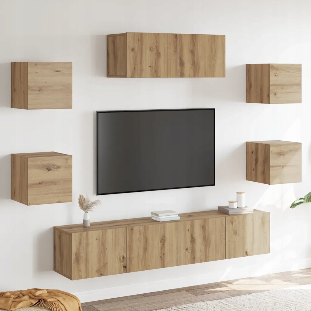 vidaXL Sada 5 kusů nástěnné Tv skříňka dub artisan