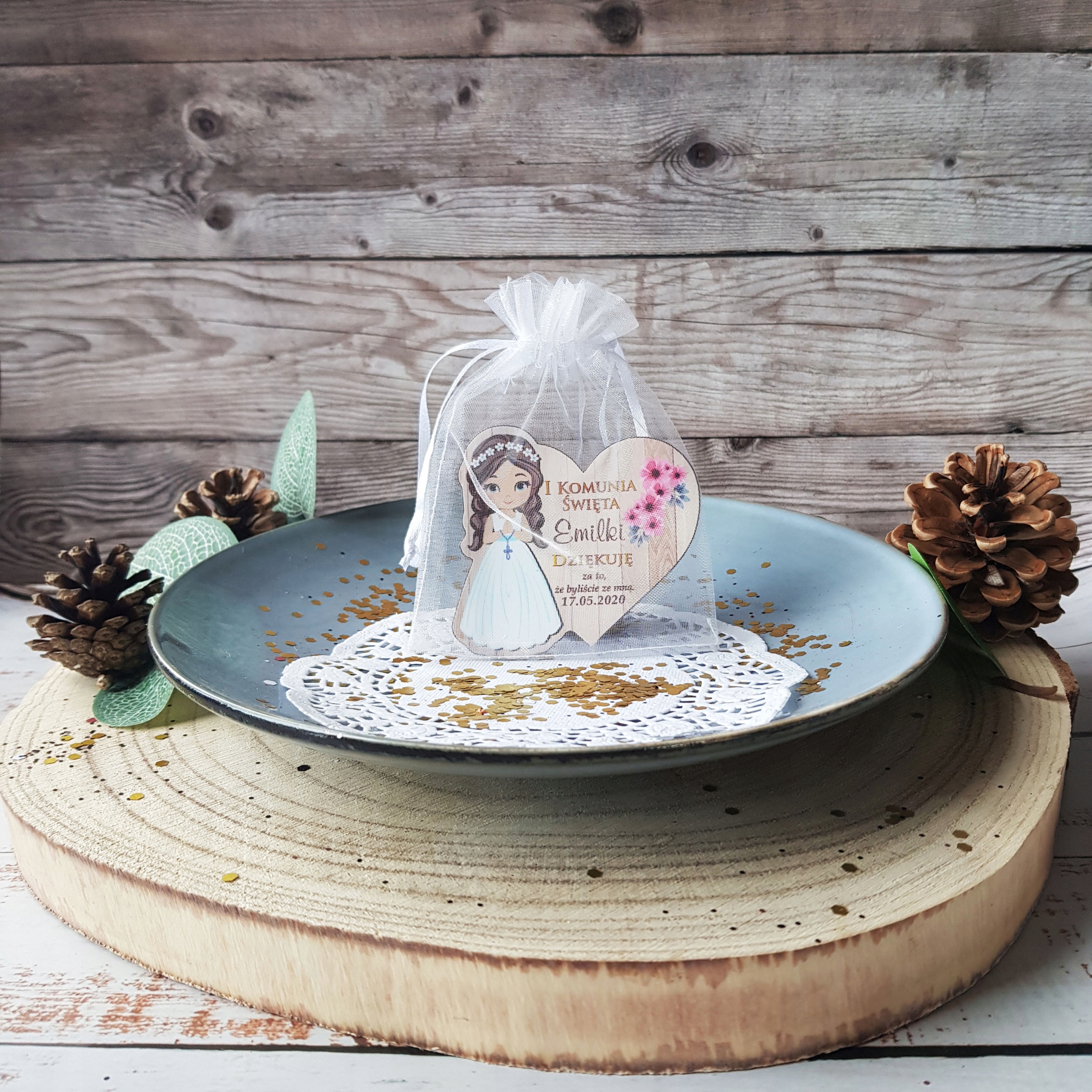 MAGNES + WOREK Podziękowania na Komunię Komunia Rodzaj magnes