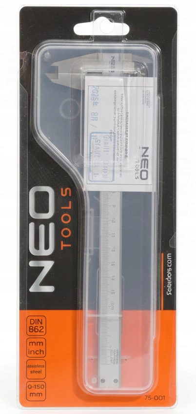 Analogové posuvné měřítko s certifikací Din 150 mm nerezová ocel 75-001 Neo